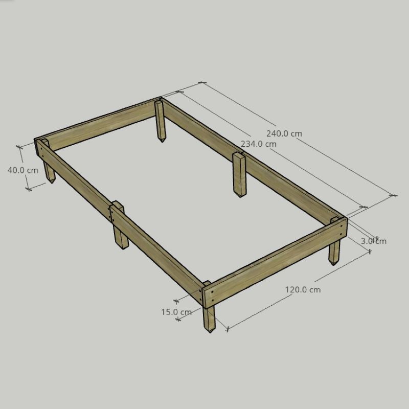 Bac potager rectangle en bois d'acacia robinier